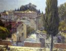 Cetona vista dalla terrazza della scuola - 1940-50    - 