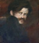 Autoritratto - 1894 ca  Olio su carta fotografica, 34x30  - Collezione privata