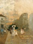 A passeggio -   Olio, 34x25  - 