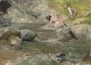 Al torrente sui monti di Stresa - 1895 ca  Olio su tavola, 49x68  - Collezione privata