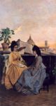 La conversazione in terrazza - 1872  46x25 cm  - 