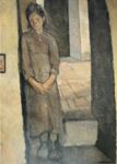 Bambina sulla porta - 1919  Olio su tela, 155x94  - Fondazione Giorgio Cini, Venezia