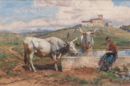 Al fontanile -   Acquerello, 35x53  - 