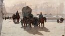 Artiglieri sul Lungarno - 1890 ca  Olio su tela, 40x71.5  - 