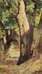 Bambina in un parco - 1890 ca  Olio su tavola, 33x18.5  - 