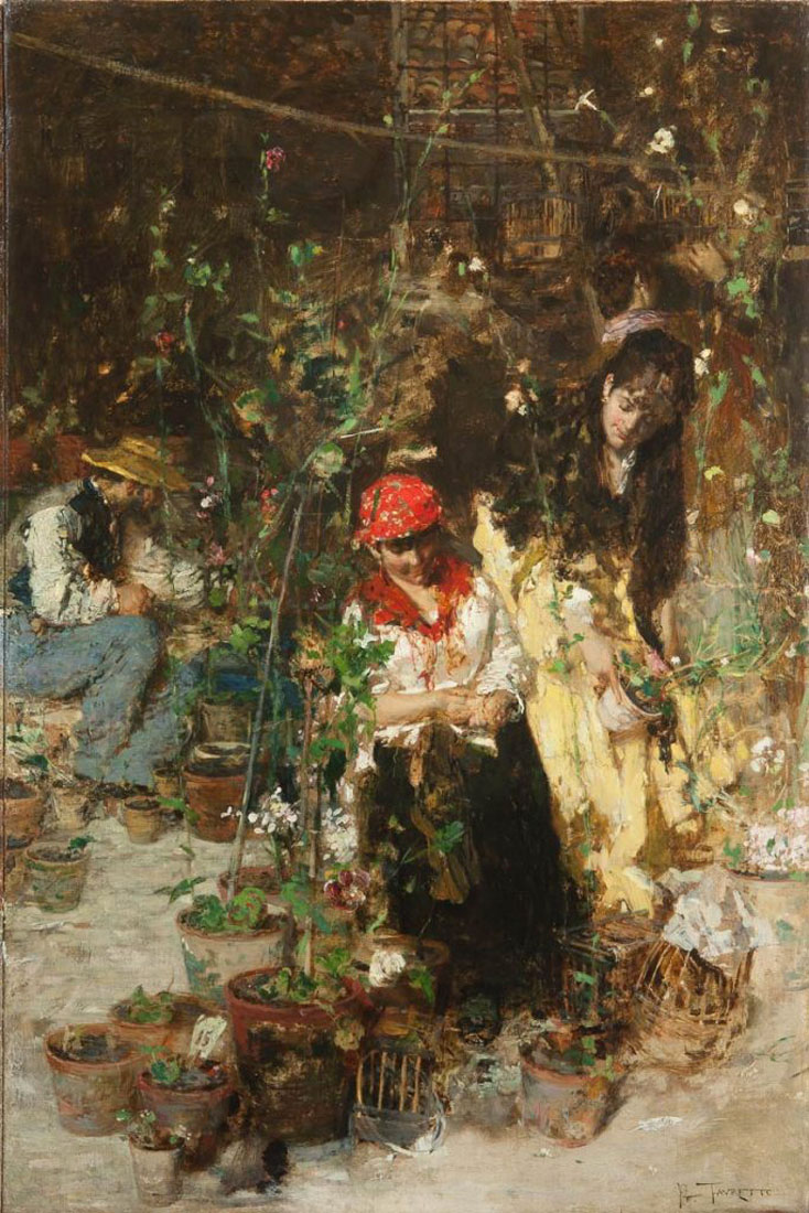 Bottega della fioraia - 1881-82  Olio su tela, 78x52  - 