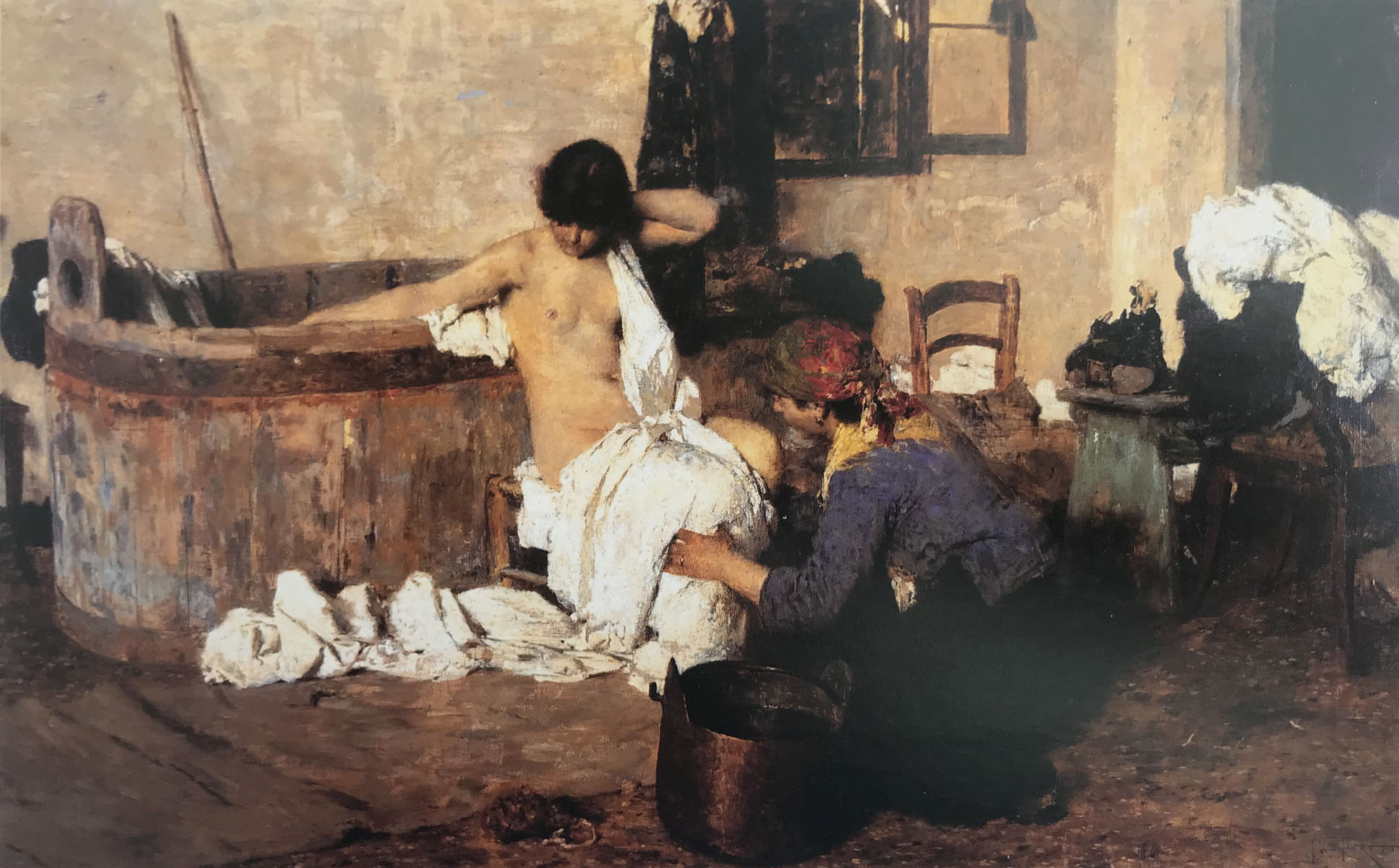 Dopo il bagno - 1884  Olio su tela, 55.5x95  - Galleria Nazionale d'Arte Moderna, Roma