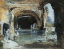 Grotta con bagnanti - 1858  Acquarello e tempera, 21x27  - Museo Pignatelli, Napoli
