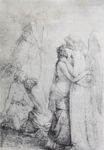Francesco Hayez - L'amore degli angeli - 1844 ?  Disegno a matita