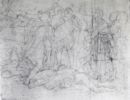 Francesco Hayez - La distruzione del tempio di Gerusalemme -   Schizzo a matita