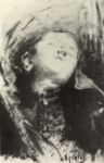 Fanciullo addormentato -   Disegno a seppia, 51x32  - La raccolta Fiano - Galleria Pesaro - 1933