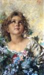 Ragazza con fiori -     - 