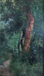 Sentiero nel bosco -   Olio su tavola, 28,5x17  - Collezione privata