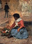 La fruttivendola - 1893  Olio su tela, 24x19  - Galleria d'Arte Moderna Palazzo Pitti, Firenze