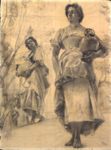 Donne della campagna romana -   Matita e carboncino su carta, 68x50.4  - MART Trento e Rovereto
