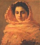 Donna con scialle rosa - 1893  42x39  - 