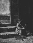 Silvestro Lega - Ortolano che lega le cipolle - 1872  Impressione
