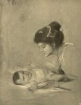 Franz Seraph von Lenbach - La signora von Lenbach con la figlia -   