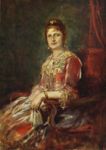 Franz Seraph von Lenbach - Ritratto della Regina Margherita -   Olio su tela, 121x56