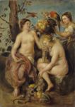 Cerere e le ninfe, copia da Rubens - 1809-99  Olio su cartone, 60.5x44  - Historische Räume der Villa Franz von Lenbach