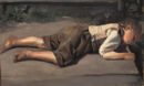 Contadinello sdraiato su una passerella - 1860 ca  Olio su tela, 21.7x34.8  - Bavarian State Painting Collections, Monaco