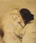 Eleonora Duse con Marion Lembach - 1897  Gauche e carboncino  - 