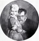 Franz Seraph von Lenbach - Autoritratto del pittore con la figlia bambina -   