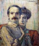 Autoritratto con la moglie - 1911  Olio su tela, 60x50  - Collezione Archivio Adriano Pallini, Milano