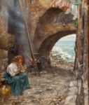 L'attesa -   Olio su tela, 41x34  - 