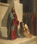 Cristo e l'adultera - 1869  Olio su tela 56x46  - Museo di Belle Arti di Badajoz (Spagna)