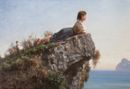 La fanciulla sulla roccia a Sorrento - 1871  Olio su tela 55x80  - Fondazione Int. Balzan, Milano