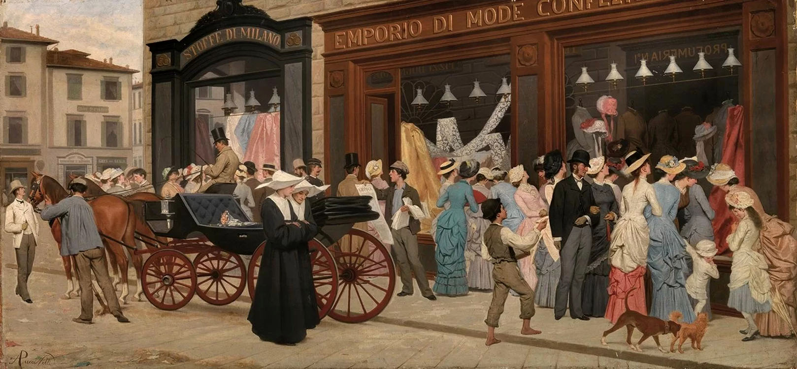 La moda -   Olio su tela, 61x130.5  - 
