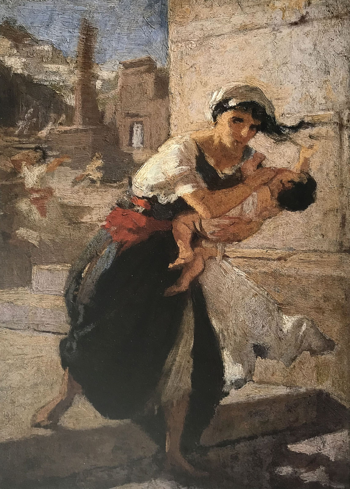 Episodio della strage degli innocenti (bozzetto) - 1852  Olio su tavola, 28.5x20  - 