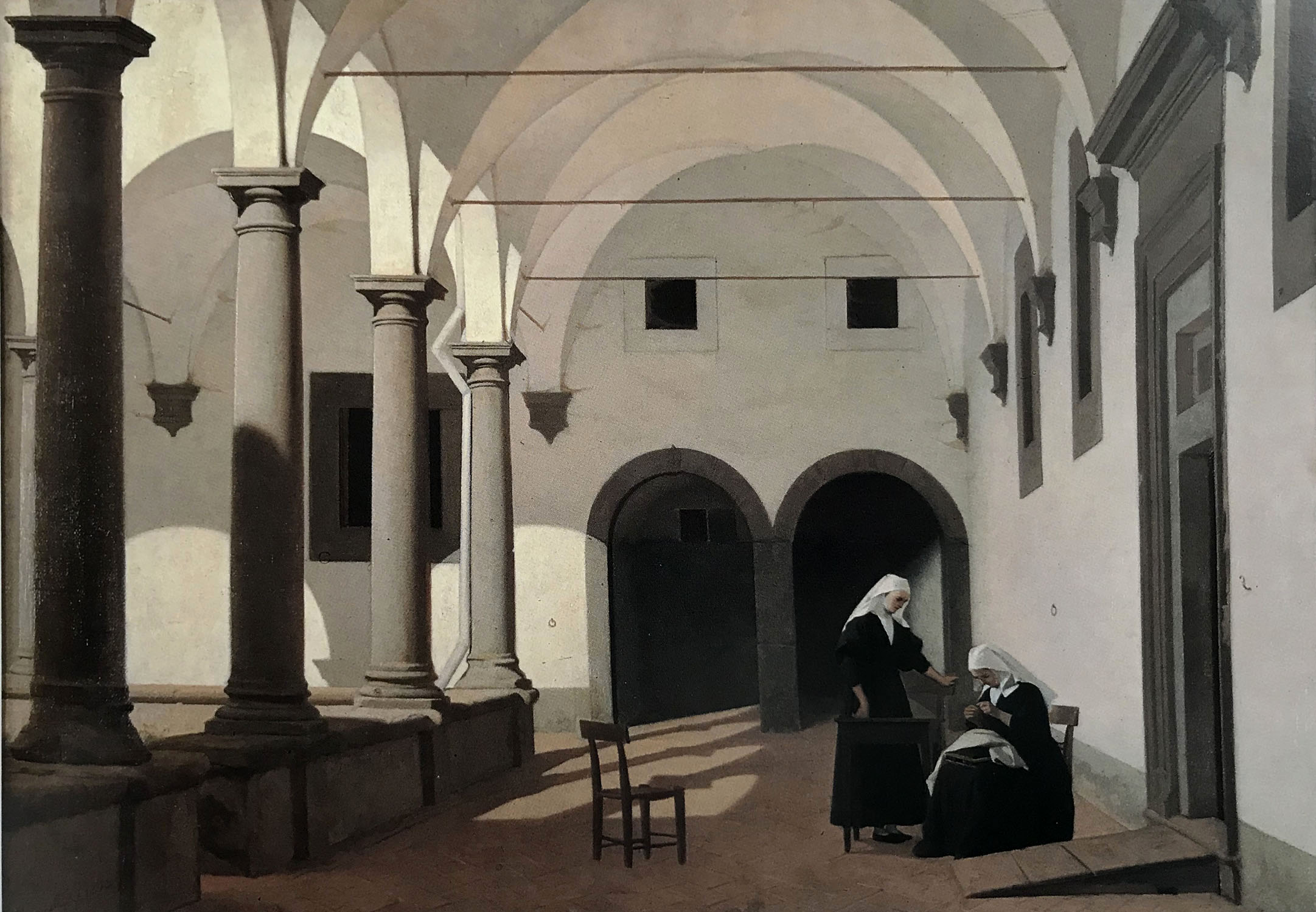 Chiostro dell'Ospedale del Ceppo a Pistoia - 1873  Olio su tela, 54x77.5  - Pinacoteca Vaticana, Citt del Vaticano