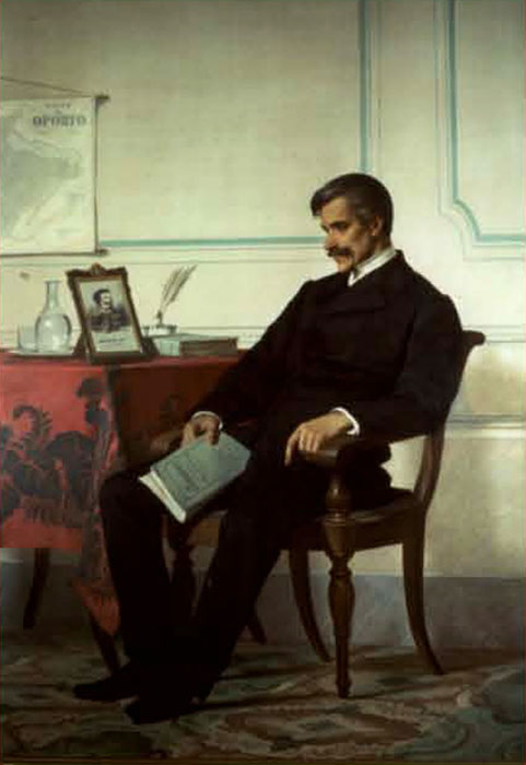 Carlo Alberto ad Oporto - 1865 ca  Olio su tela, 250x168  - Museo Civico del Risorgimento, Bologna