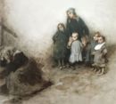 La scuola del dolore - 1900-05  Carboncino e acquarello, 31x33  - 