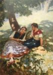 Pausa dal lavoro - 1911  Matita e acquarello, 70x50  - 
