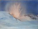 Esplosione di una mina - 1918  Olio su tavola, 64.5x83.5  - Fondazione Il Vittoriale degli Italiani, Gardona Riviera