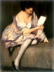 La lettera -   Olio su tavola, 42.3x33.7  - Raccolte Frugone, Genova