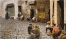 Chiacchiere a Riomaggiore - 1893 ca  Olio su tela, 65x110  - 