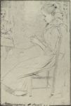 Donna seduta -   Disegno  - Emporium - nr 579 Marzo 1943