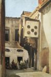 Calle della scuola a Venezia -   Olio su tela, 33.5x24  - 