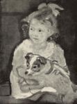 Bambina col cane -   Olio su tela, 62x48.5  - La raccolta Fiano - Galleria Pesaro - 1933