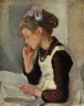 Anna che legge -   Olio su tela, 62.5x50  - La raccolta Fiano - Galleria Pesaro - 1933