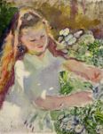 Armando Spadini - Bambina tra fiori -   Olio su tela, 63x52