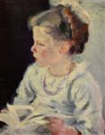Bambina col libro -   Olio su tela, 47x37  - La raccolta Fiano - Galleria Pesaro - 1933