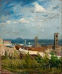 Bergamo alta - 1890 ca  Olio su tela, 45x38  - Fondazione Cassa di Risparmio, Tortona