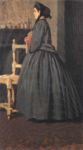 Giuseppe Abbati - Ritratto di signora in grigio -   24x14