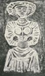 Donna seduta - 1961  Olio su tela, 116x68  - Mostra antologica - Galleria dello Scudo 1981