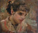 Il fanciullo -   Olio su tavola 34x38  - Museo Collezione Mazzolini, Bobbio